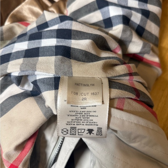 Authentic Burberry London Trench Coat Hooded Nova Check Lining Size 2R Vintage - Picture 11 of 13